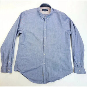 Zara Man Slim Fit Size 2XL Men's Blue Oxford Style Button Down Long Sleeve Shirt